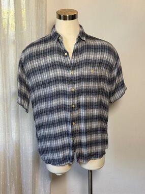Vintage Sauce by Berne Plaid Camp Shirt Rayon Men's L Grunge